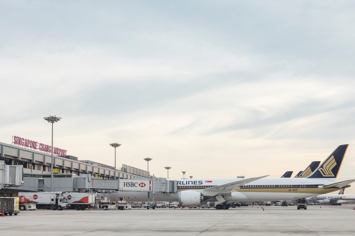 Aircraft parking stands at Changi Airport